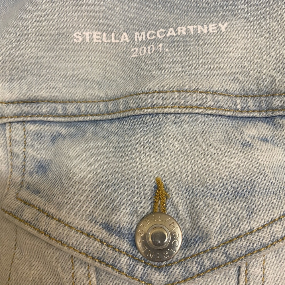 Stella McCartney Contrast 2001 Denim Crop Jean Jacket Size XS (EU 34) - Picture 3 of 7